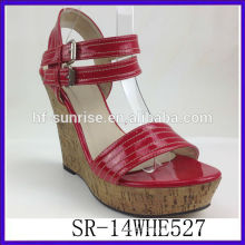 SR-14WHE527 2014 PU womens platform wedges sandals new model summer roman sandals mature sexy women wedges sandals